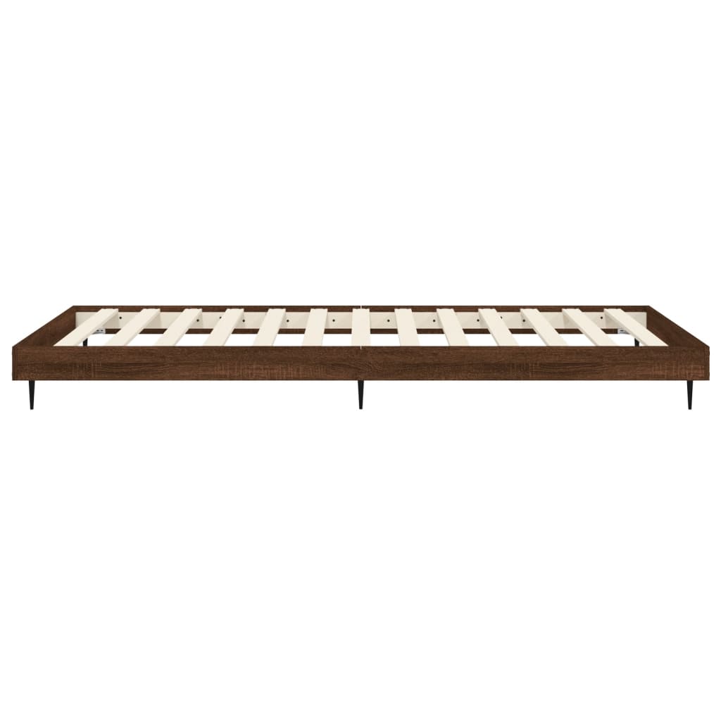 sengeramme 90x200 cm uden madras konstrueret træ brunt eg