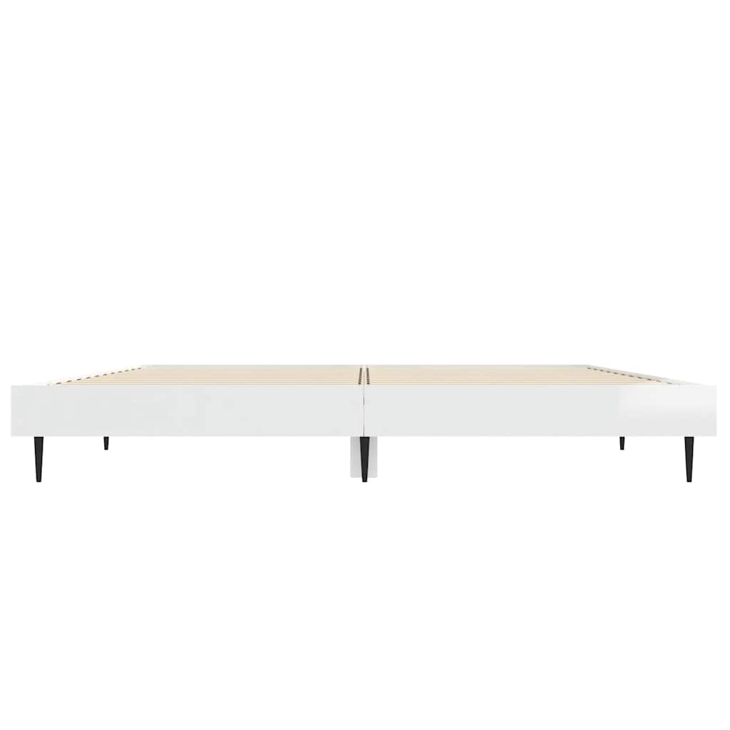 sengestel 140x190 cm konstrueret træ hvid højglans