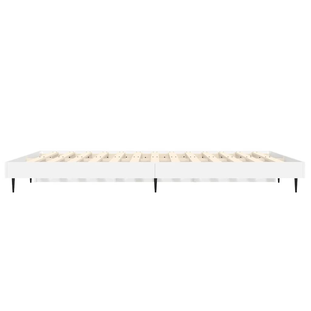 sengestel 140x190 cm konstrueret træ hvid højglans
