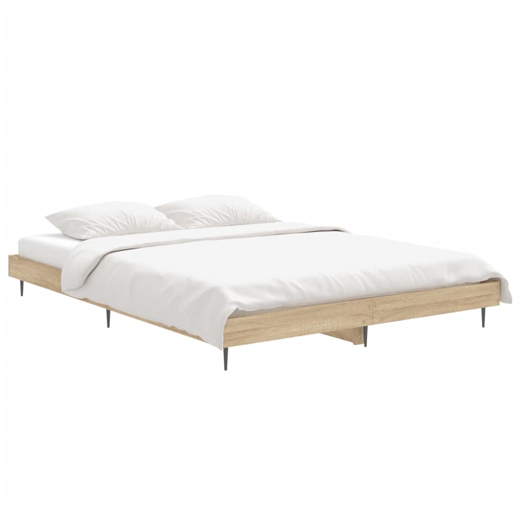 sengeramme 140x190 cm uden madras konstrueret træ sonoma-eg