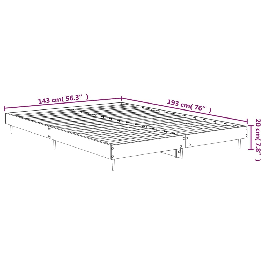 sengeramme 140x190 cm uden madras konstrueret træ sonoma-eg