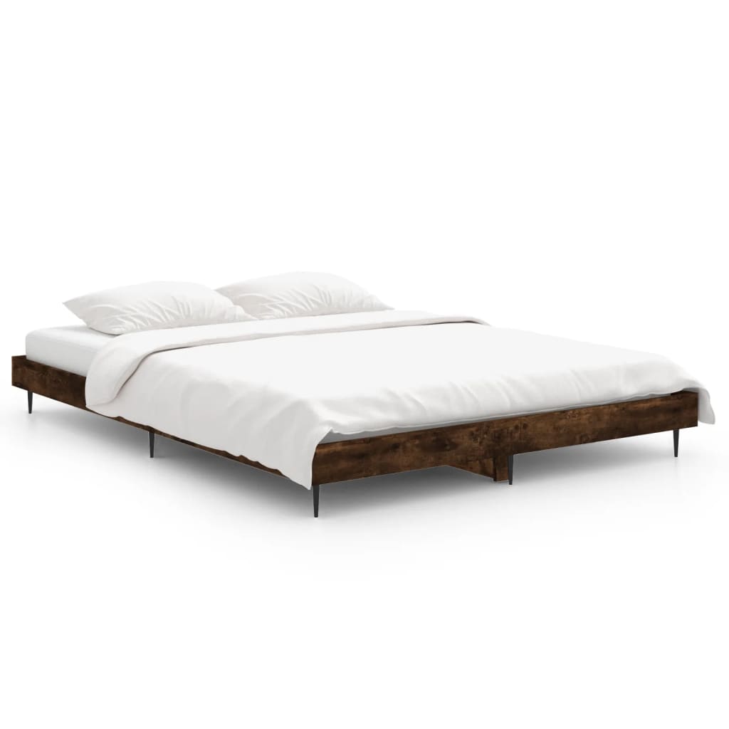 sengeramme 140x190 cm uden madras konstrueret træ røget eg