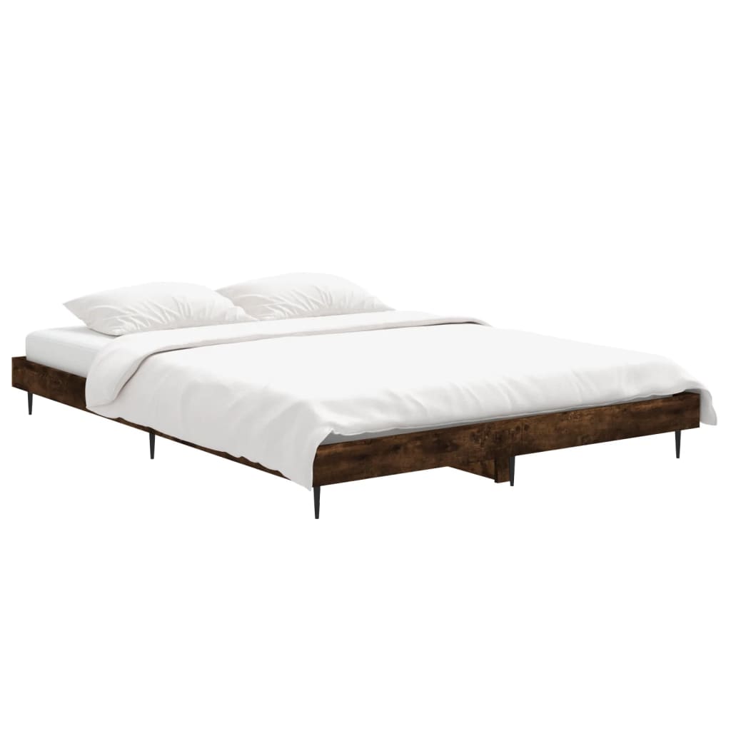 sengeramme 140x190 cm uden madras konstrueret træ røget eg