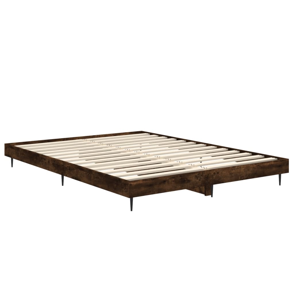 sengeramme 140x190 cm uden madras konstrueret træ røget eg