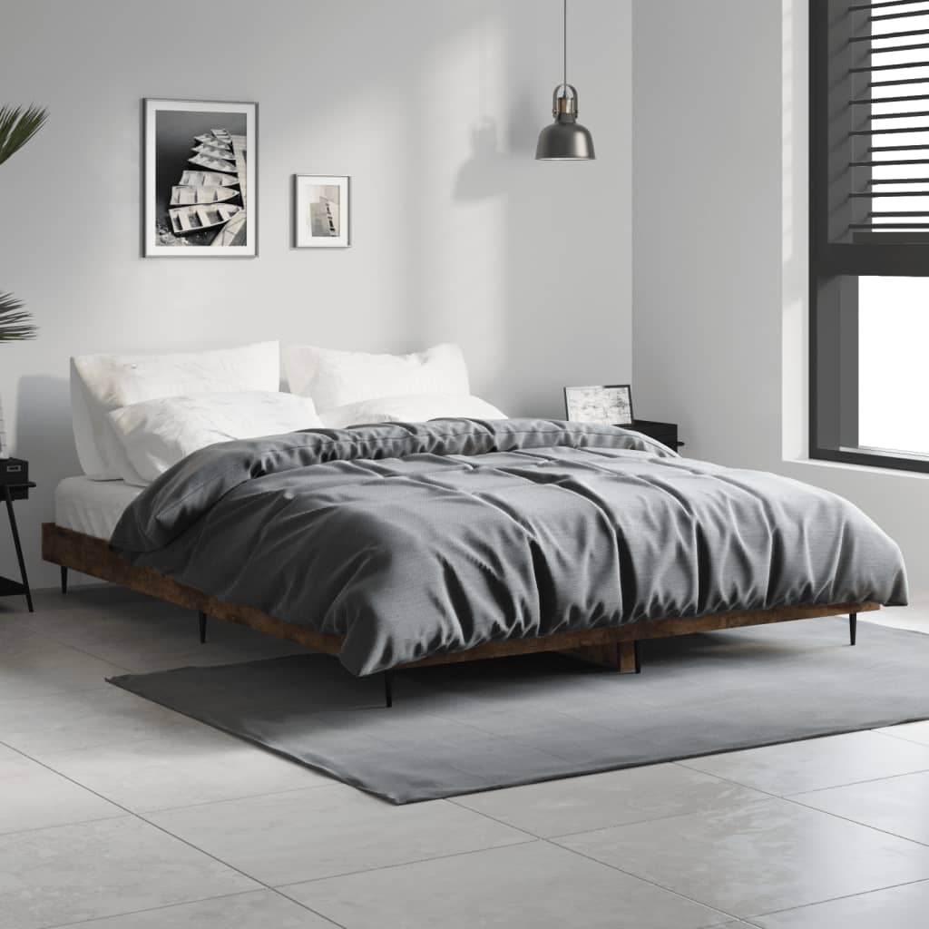 sengeramme 140x190 cm uden madras konstrueret træ røget eg