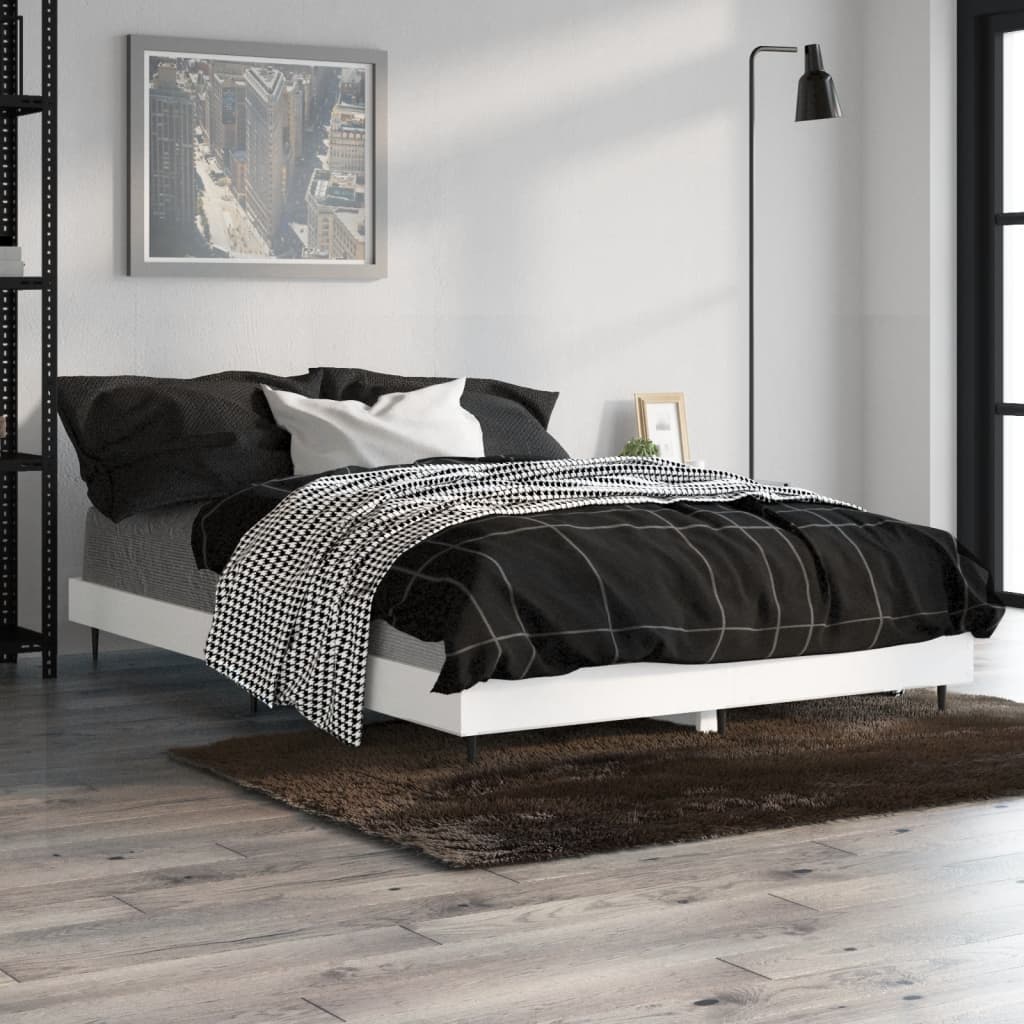 sengestel 120x190 cm konstrueret træ hvid