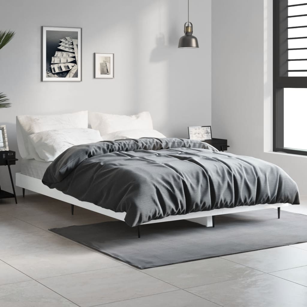 sengestel 120x190 cm konstrueret træ hvid