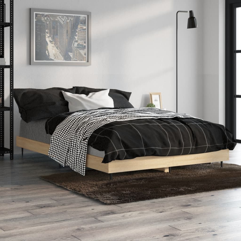 sengeramme 120x190 cm uden madras konstrueret træ sonoma-eg
