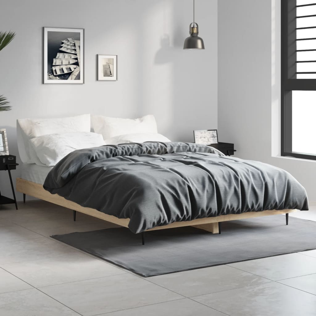 sengeramme 120x190 cm uden madras konstrueret træ sonoma-eg