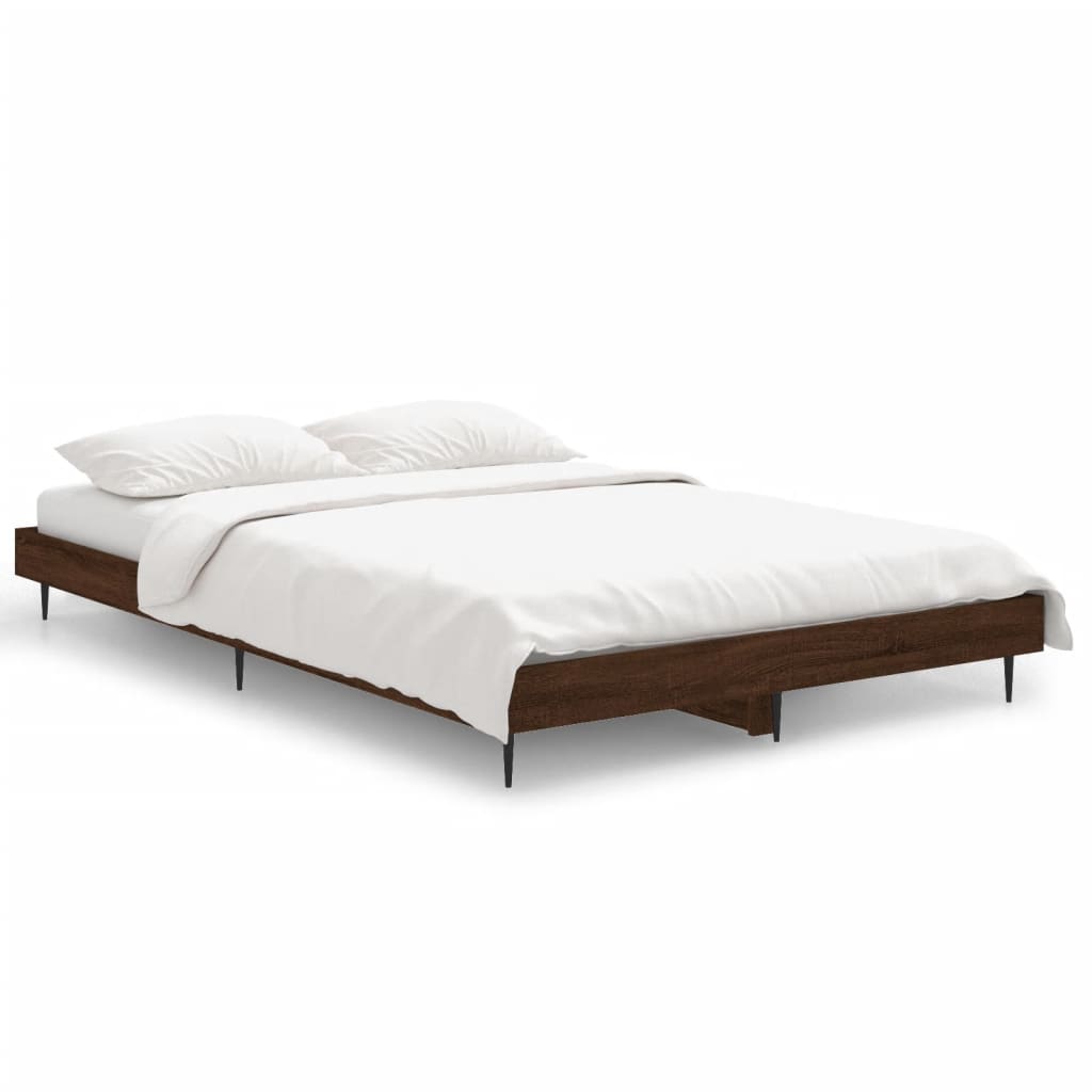 sengeramme 120x190 cm uden madras konstrueret træ brunt eg