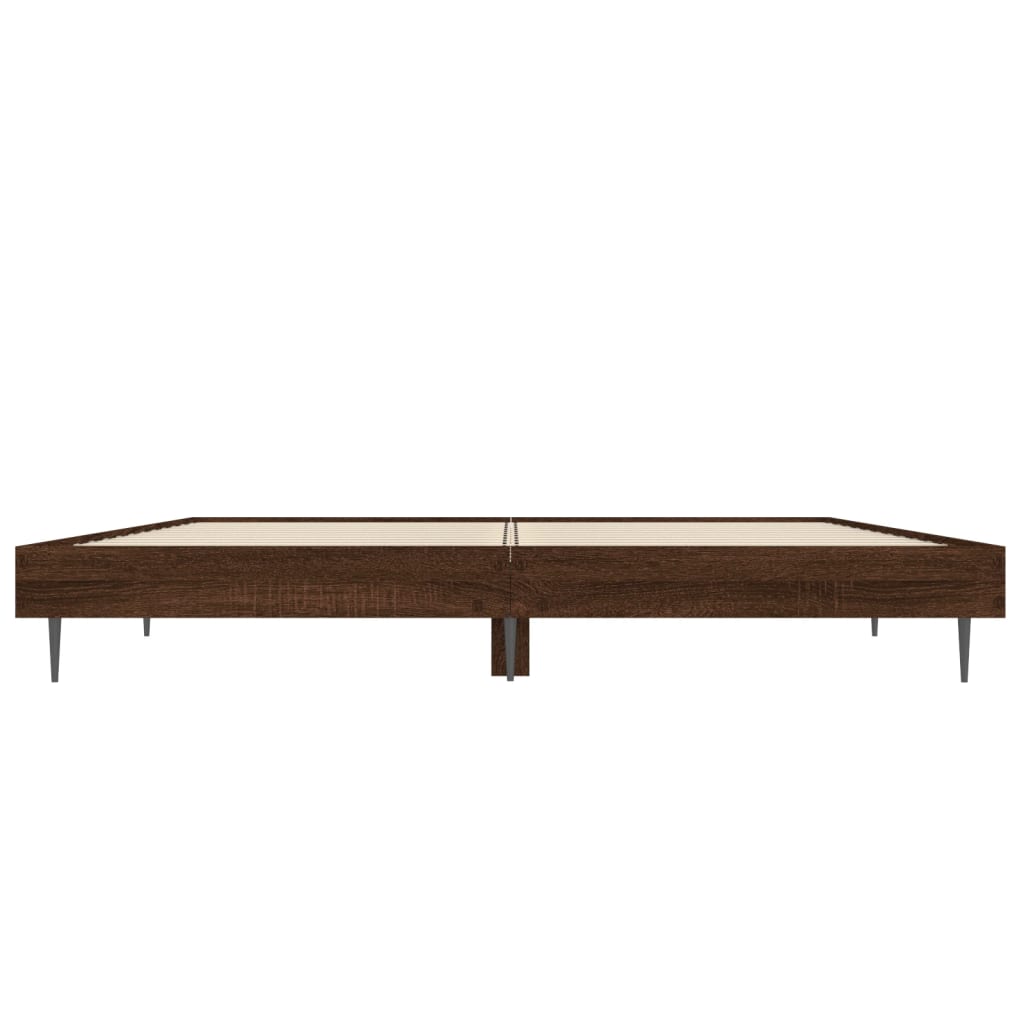 sengeramme 120x190 cm uden madras konstrueret træ brunt eg