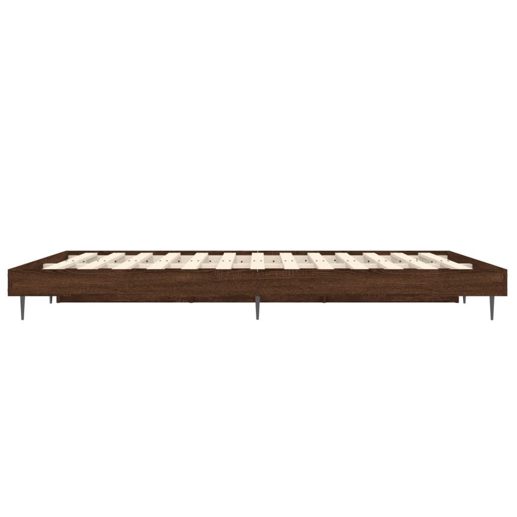 sengeramme 120x190 cm uden madras konstrueret træ brunt eg