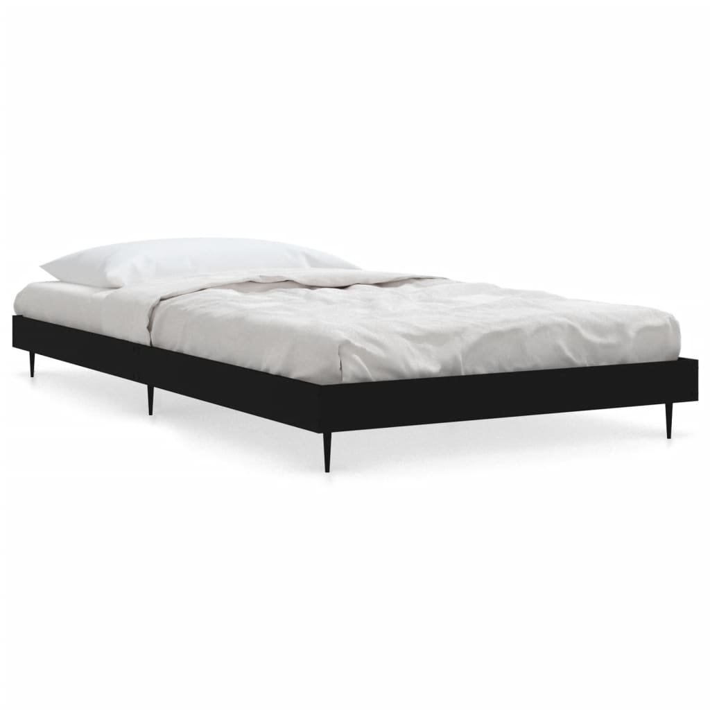 sengeramme 90x190 cm konstrueret træ sort