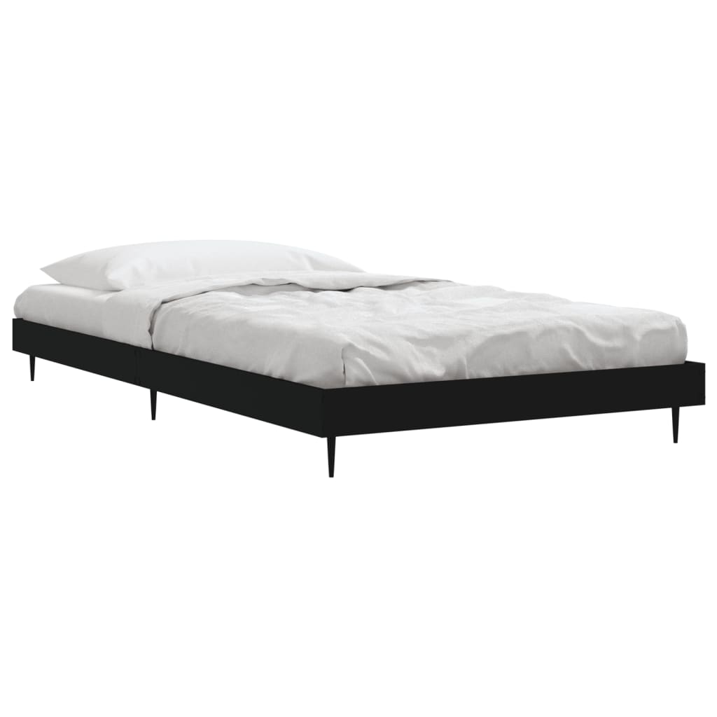 sengeramme 90x190 cm konstrueret træ sort