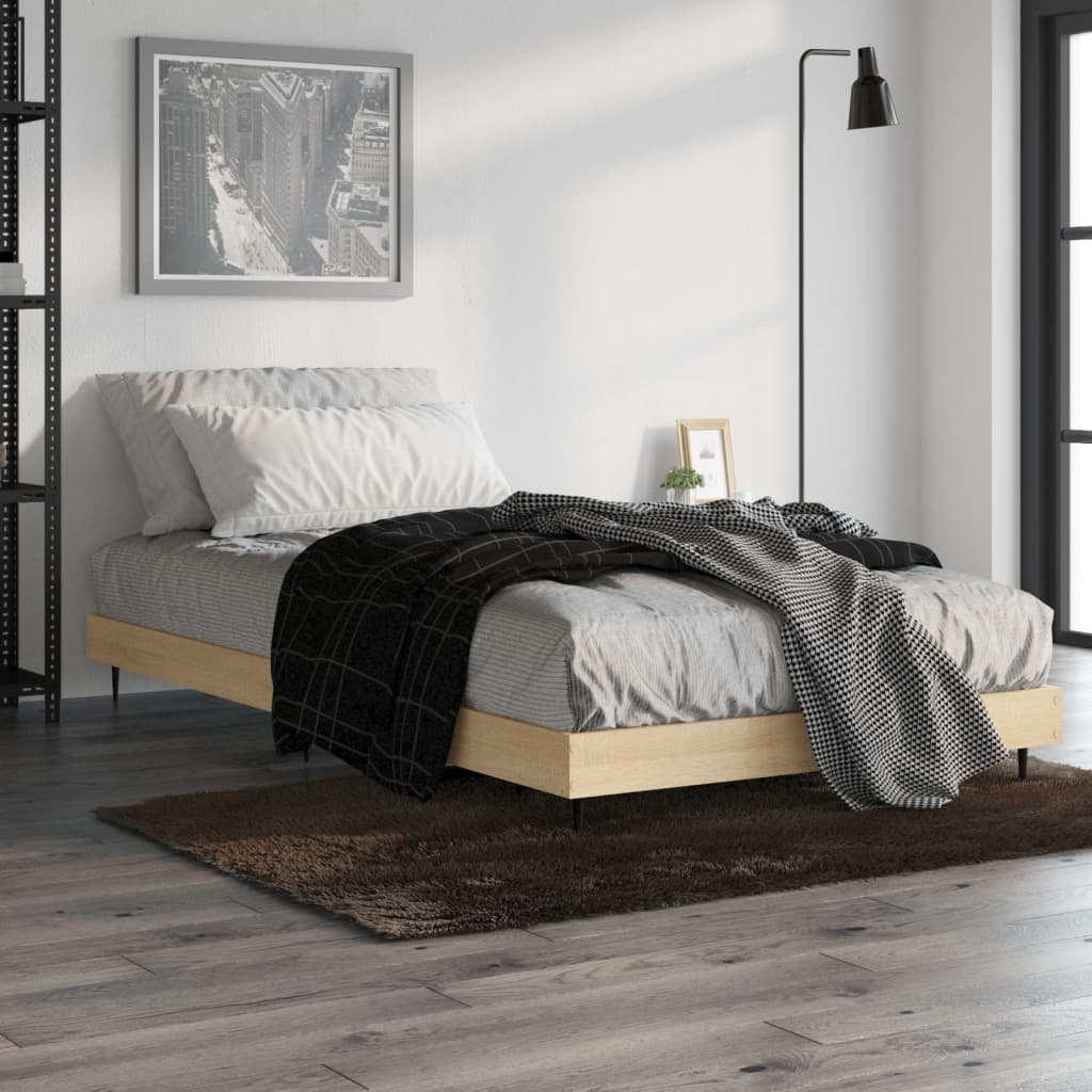 sengeramme 90x190 cm uden madras konstrueret træ sonoma-eg