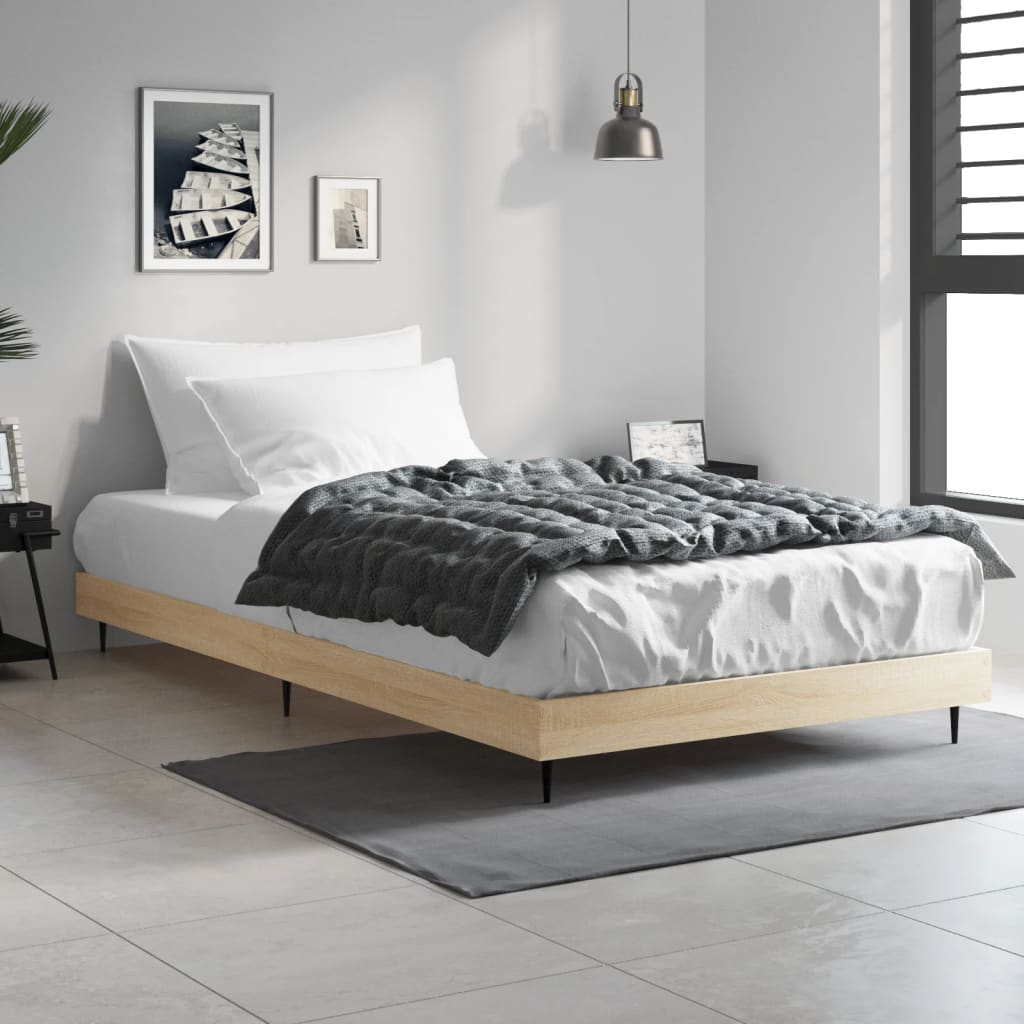 sengeramme 90x190 cm uden madras konstrueret træ sonoma-eg
