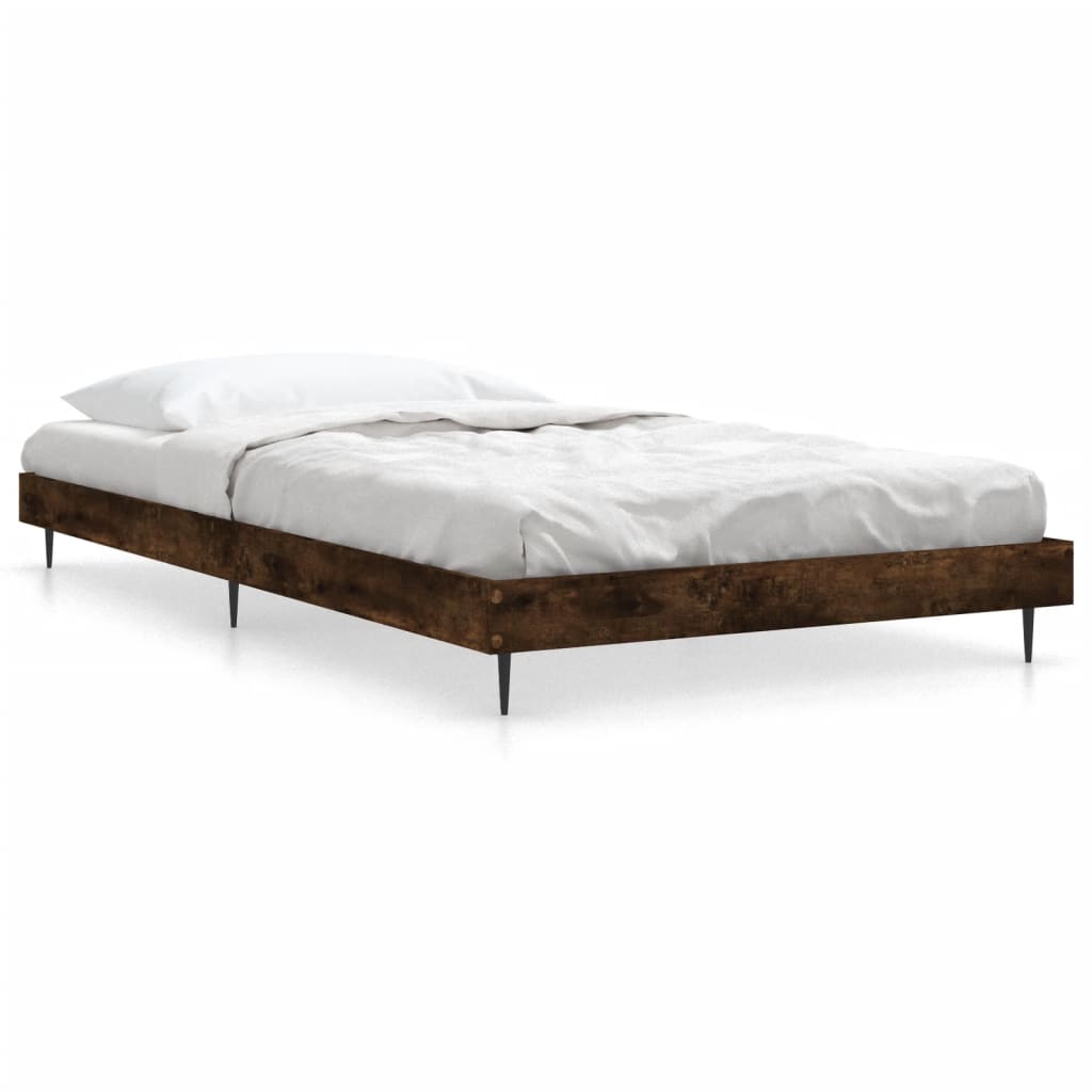 sengeramme 90x190 cm uden madras konstrueret træ røget eg