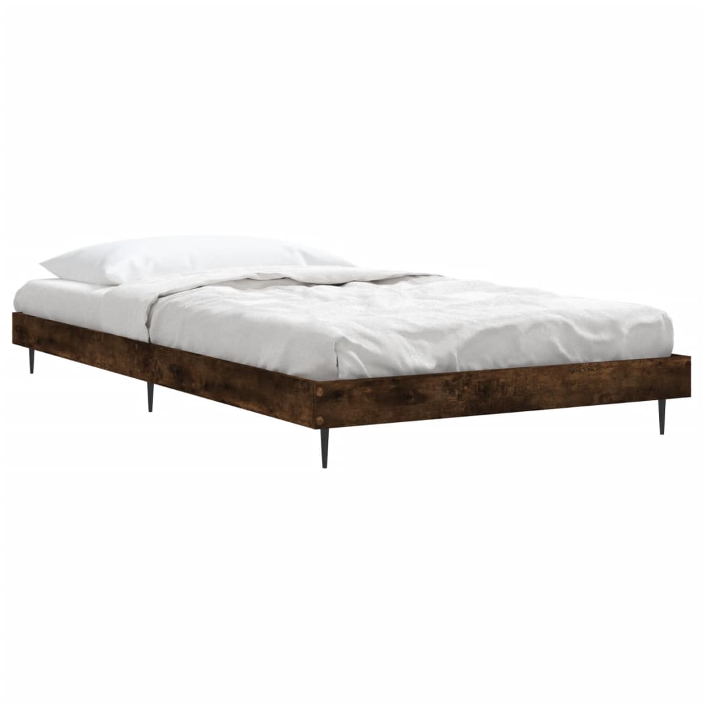 sengeramme 90x190 cm uden madras konstrueret træ røget eg