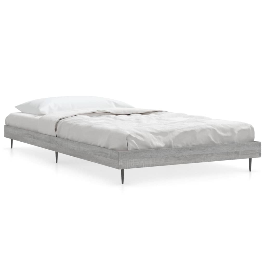sengeramme 90x190 cm konstrueret træ grå sonoma-eg
