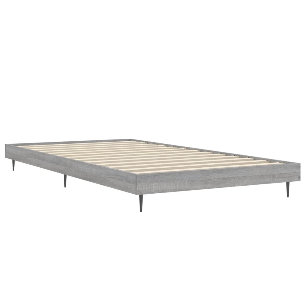 sengeramme 90x190 cm konstrueret træ grå sonoma-eg