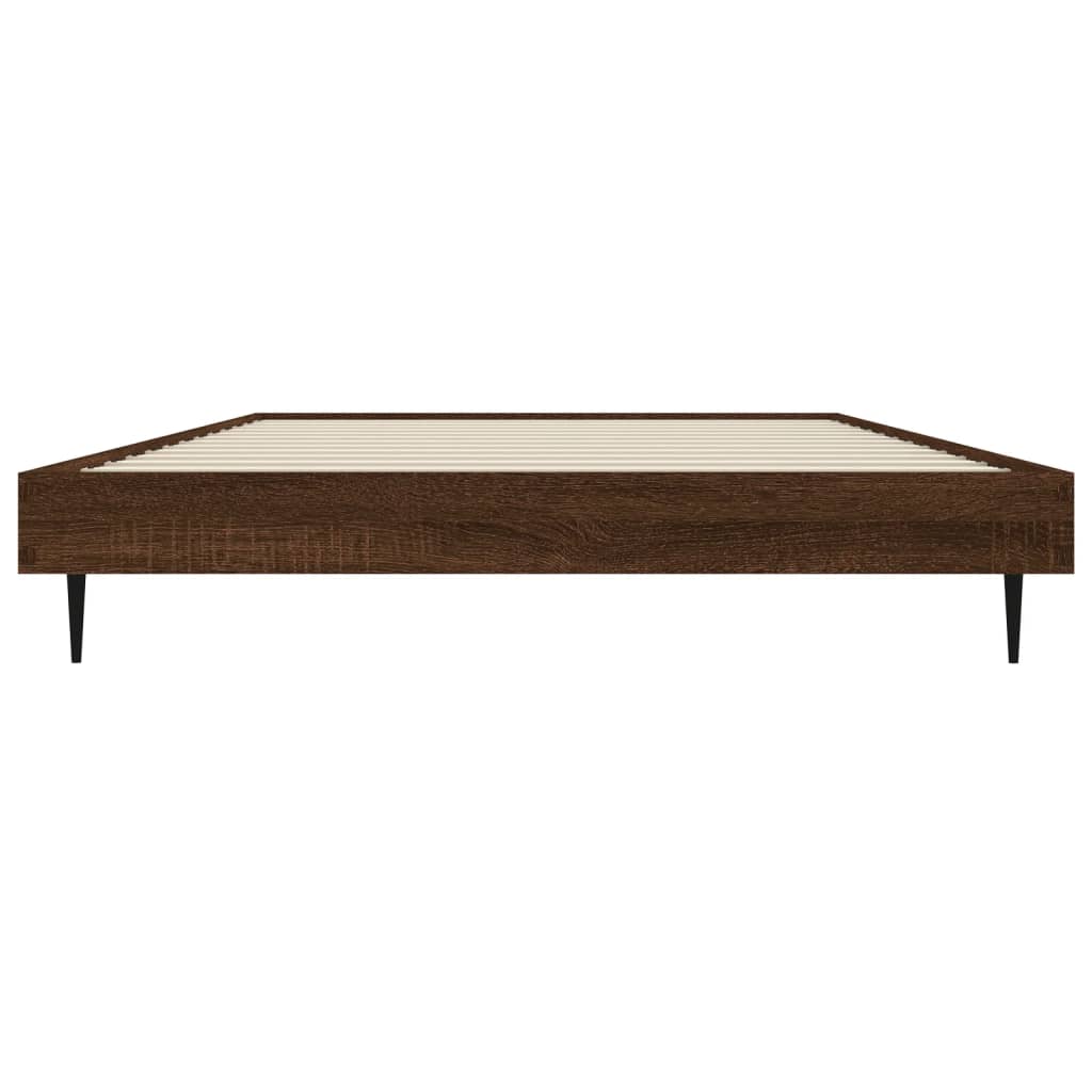 sengeramme 90x190 cm uden madras konstrueret træ brunt eg
