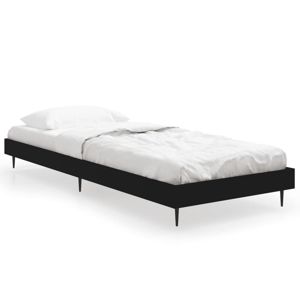 sengeramme 75x190 cm konstrueret træ sort