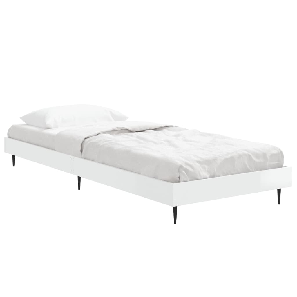 sengeramme 75x190 cm konstrueret træ hvid højglans
