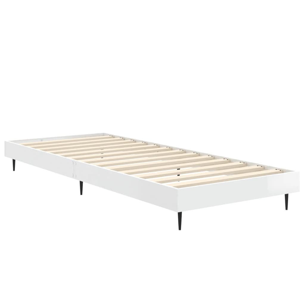 sengeramme 75x190 cm konstrueret træ hvid højglans