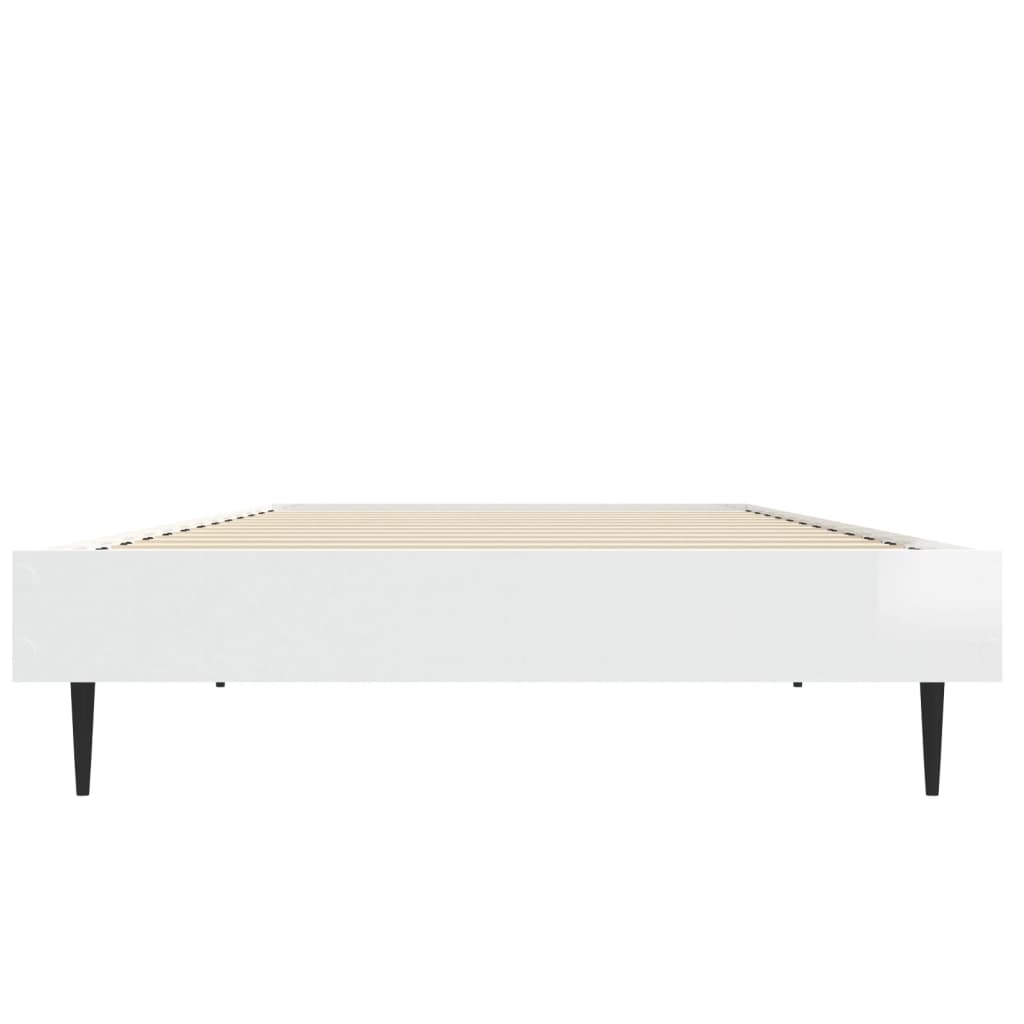 sengeramme 75x190 cm konstrueret træ hvid højglans