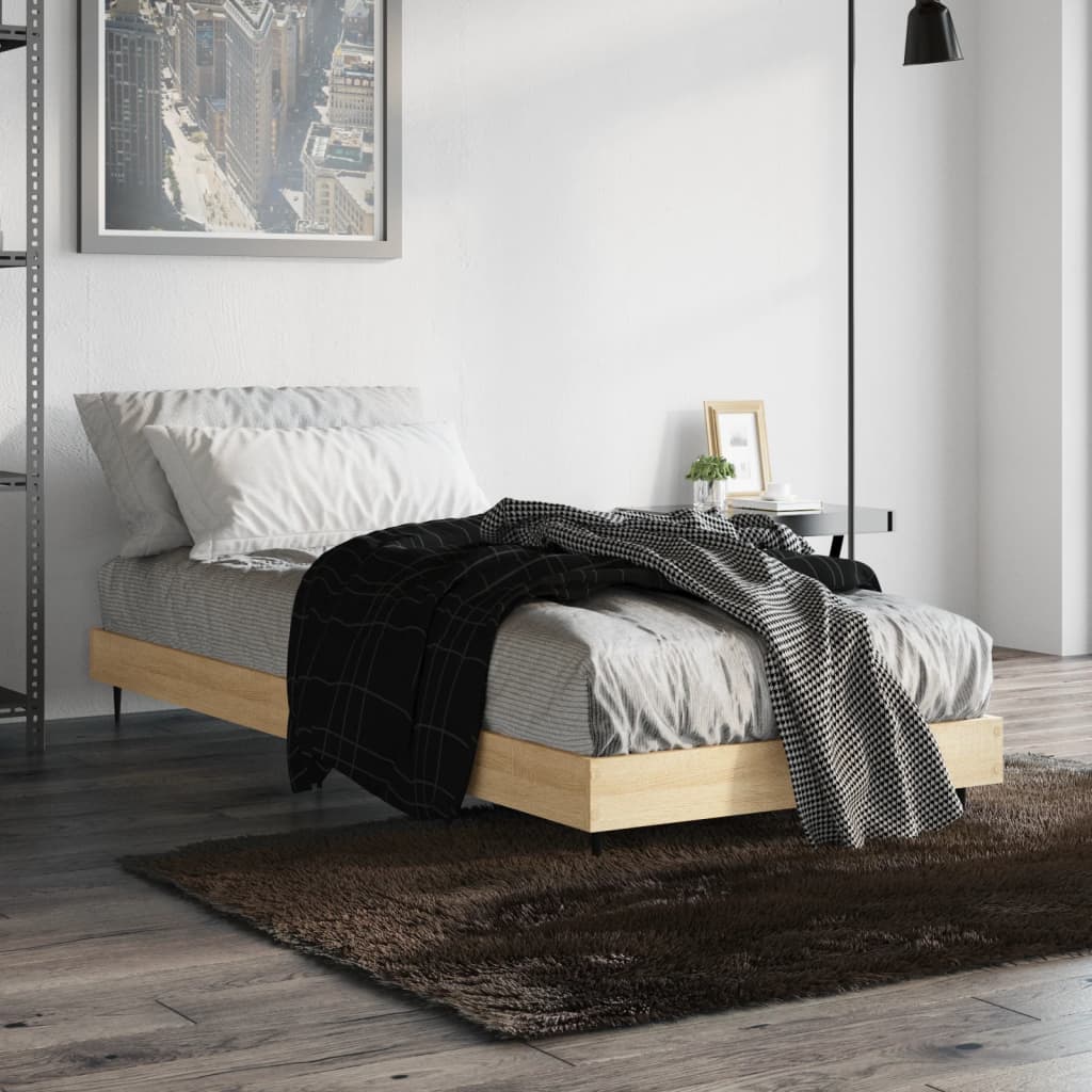sengeramme 75x190 cm uden madras konstrueret træ sonoma-eg