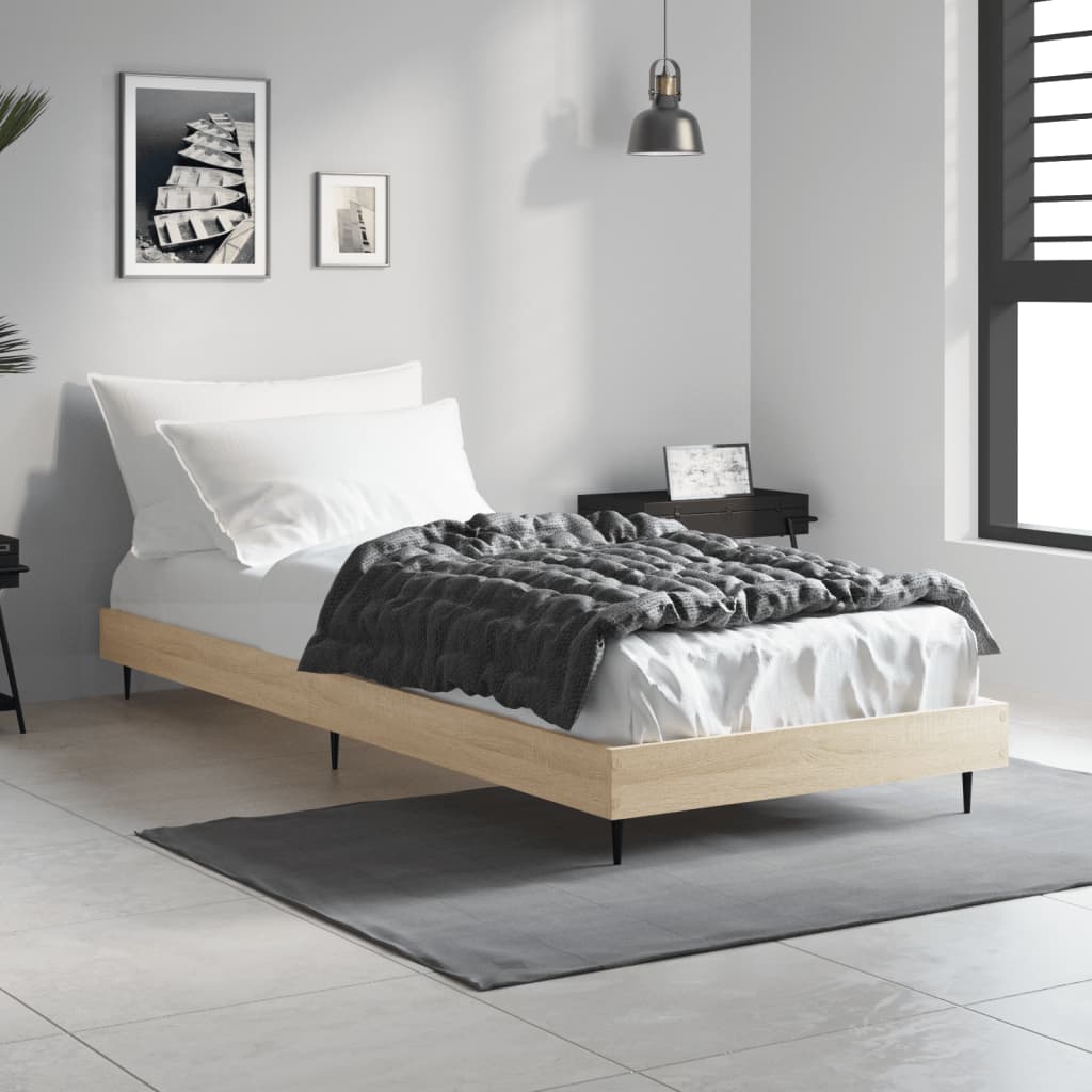 sengeramme 75x190 cm uden madras konstrueret træ sonoma-eg