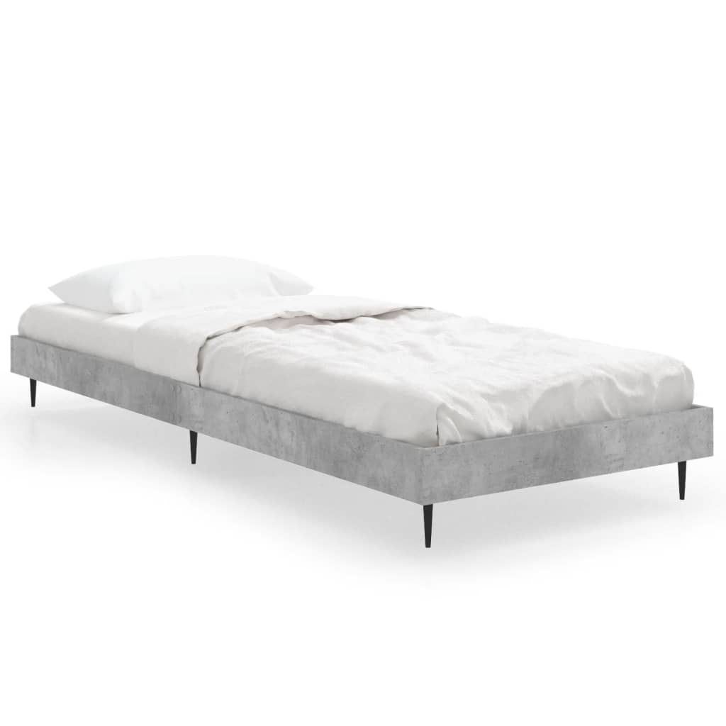 sengeramme 75x190 cm konstrueret træ betongrå