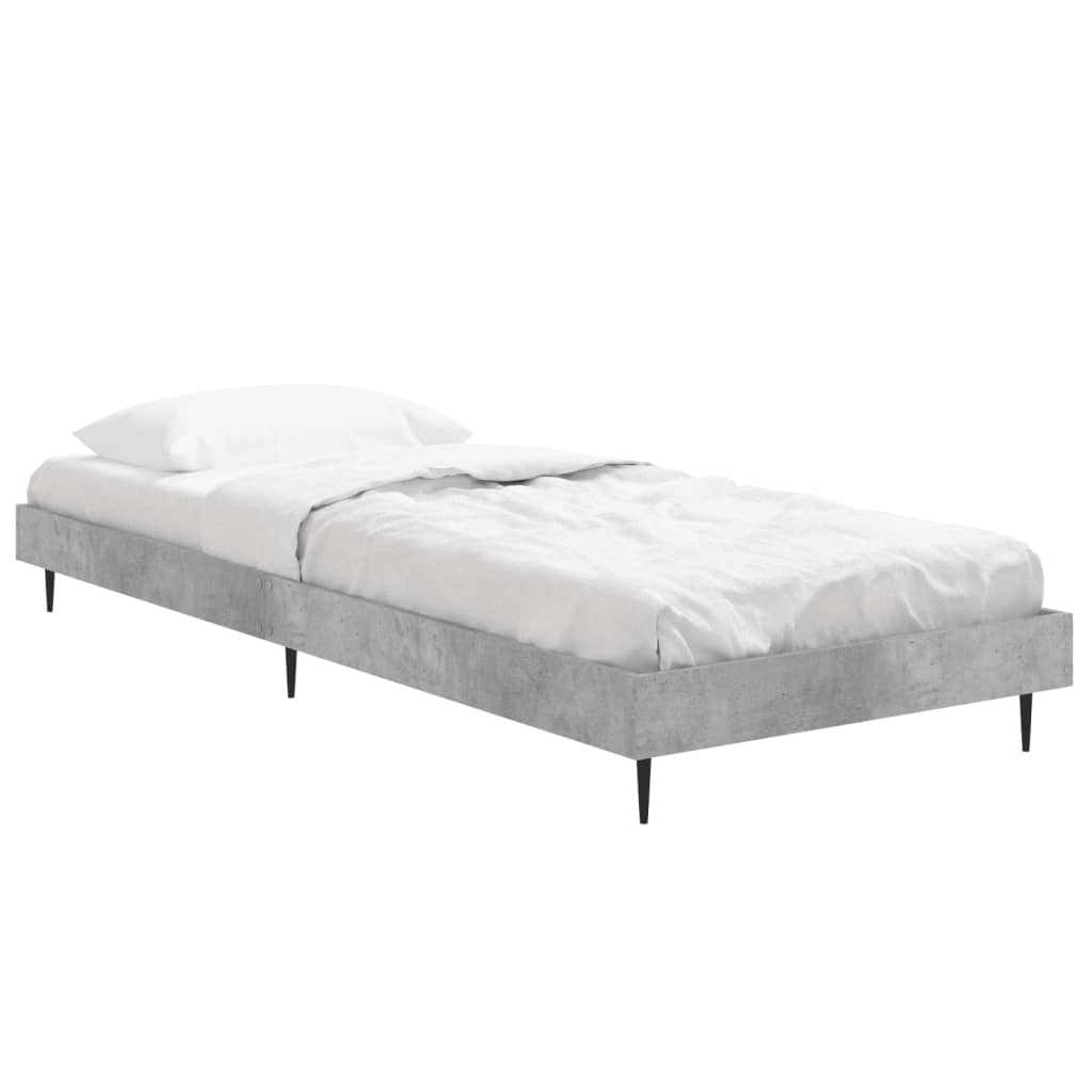 sengeramme 75x190 cm konstrueret træ betongrå