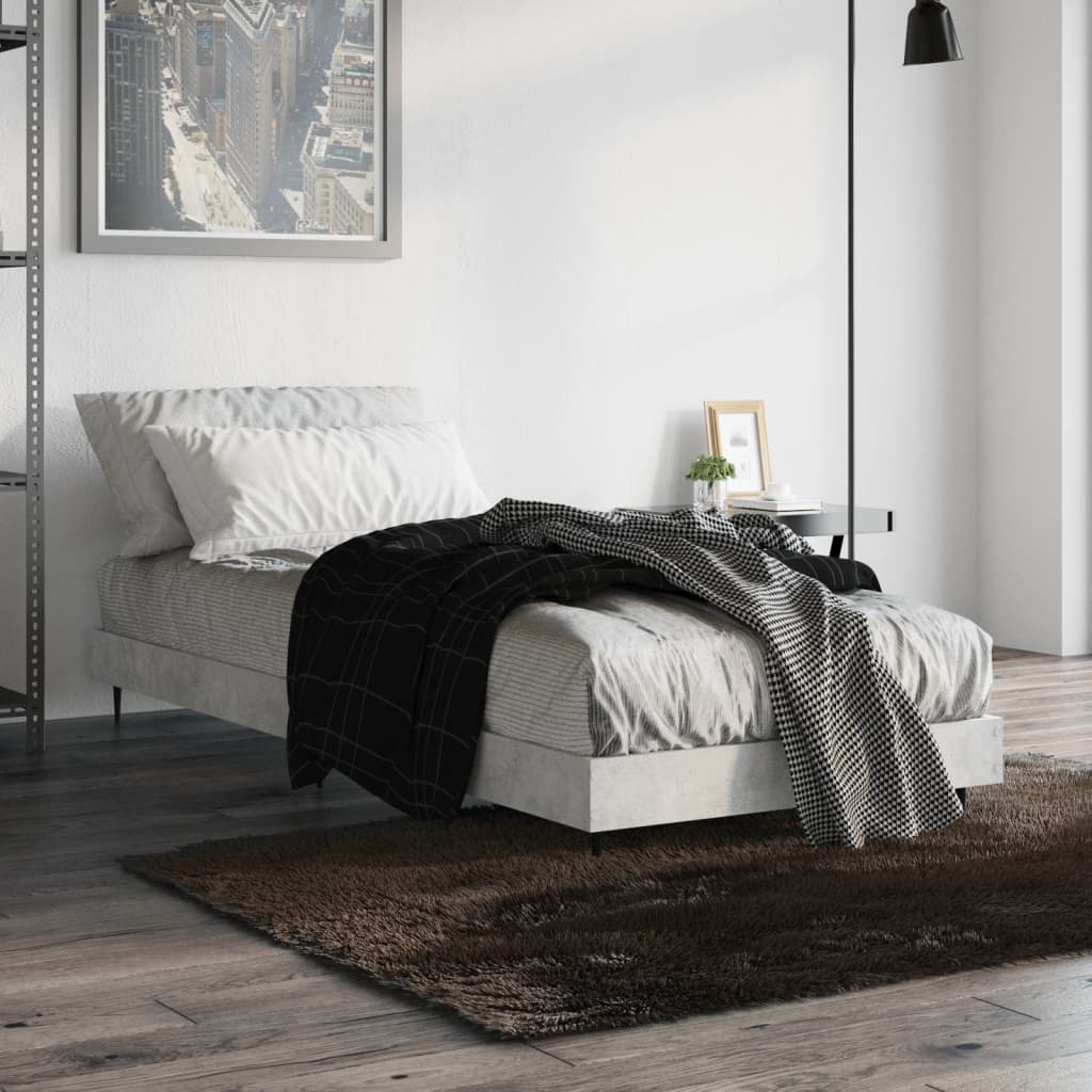 sengeramme 75x190 cm konstrueret træ betongrå