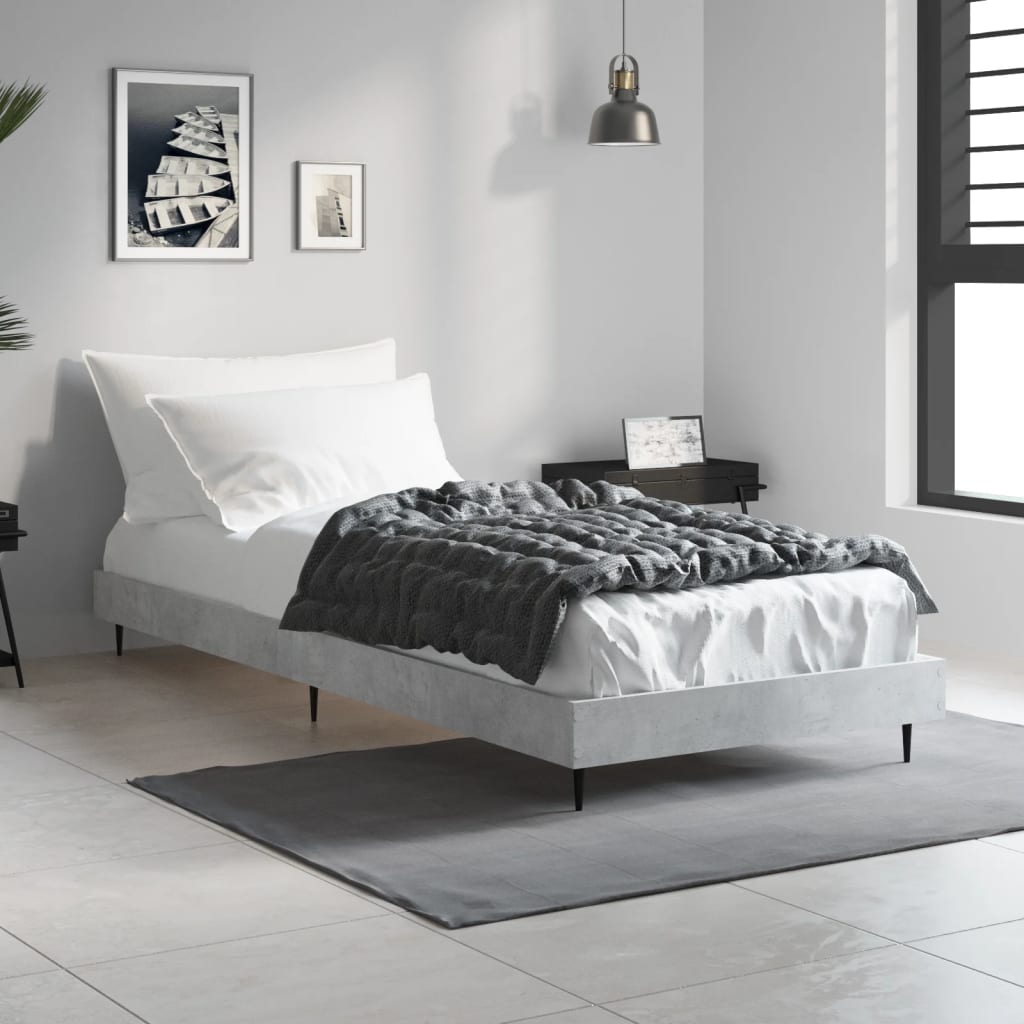 sengeramme 75x190 cm konstrueret træ betongrå