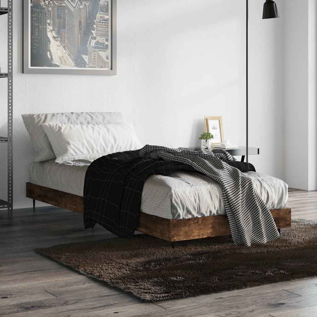 sengeramme 75x190 cm uden madras konstrueret træ røget eg