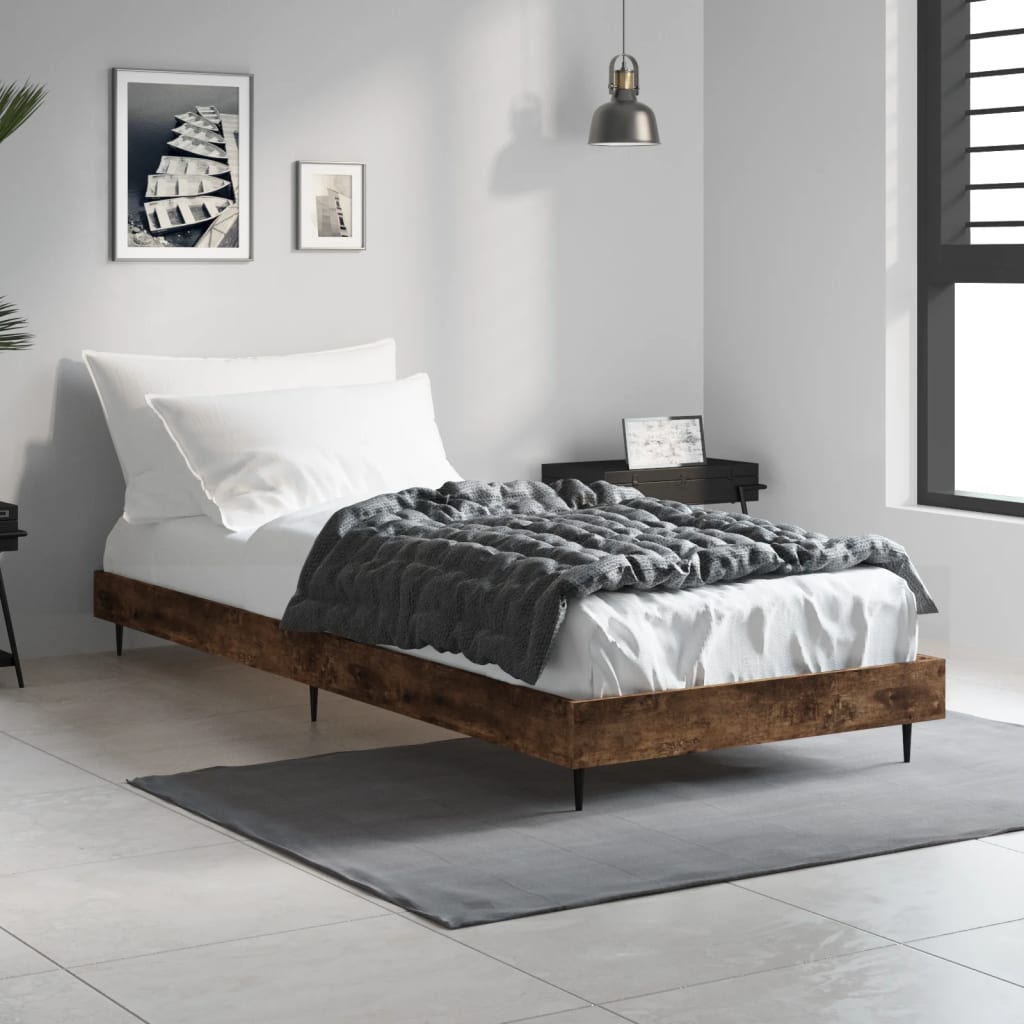 sengeramme 75x190 cm uden madras konstrueret træ røget eg