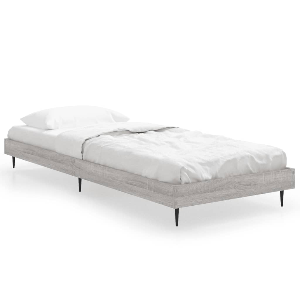 sengeramme 75x190 cm konstrueret træ grå sonoma-eg