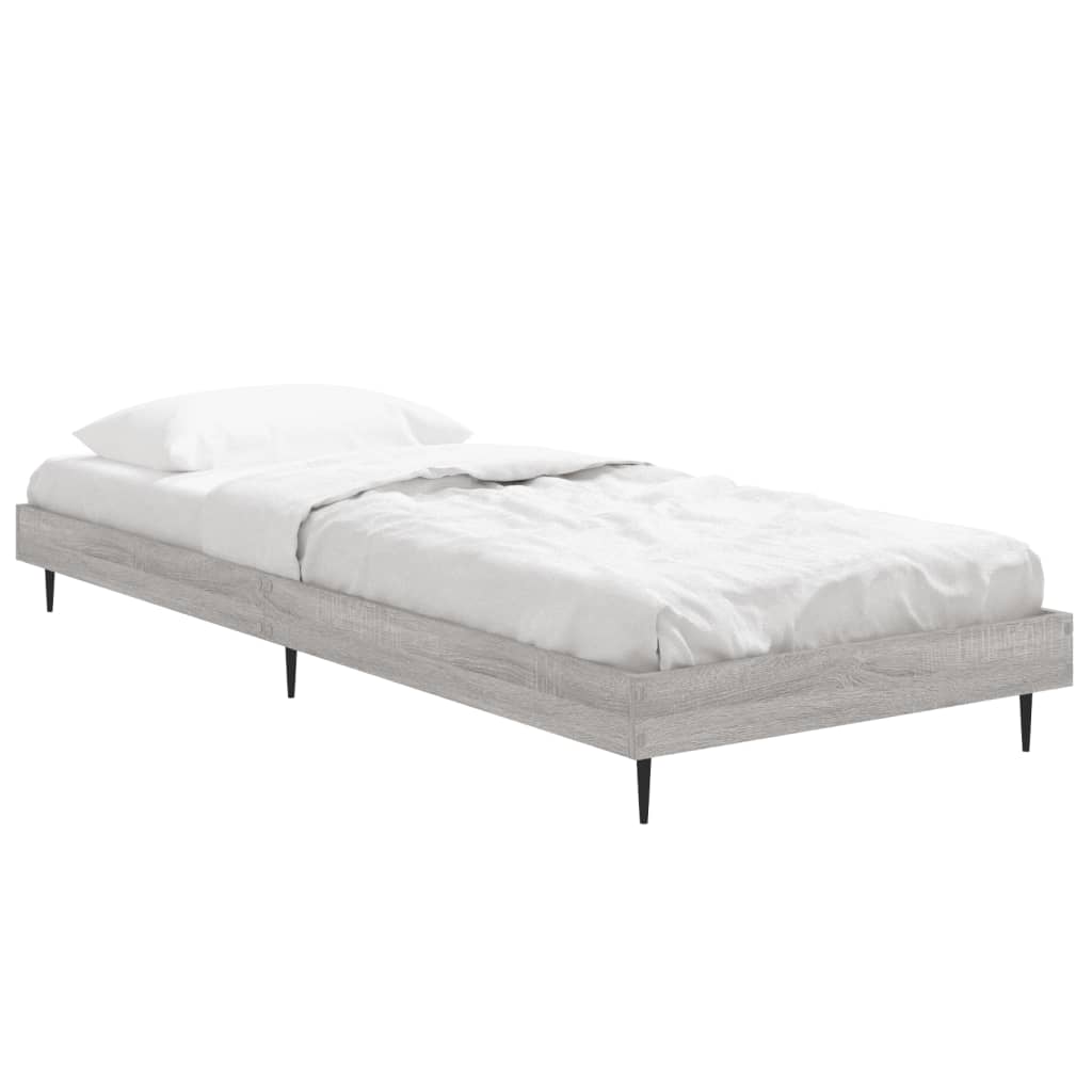 sengeramme 75x190 cm konstrueret træ grå sonoma-eg