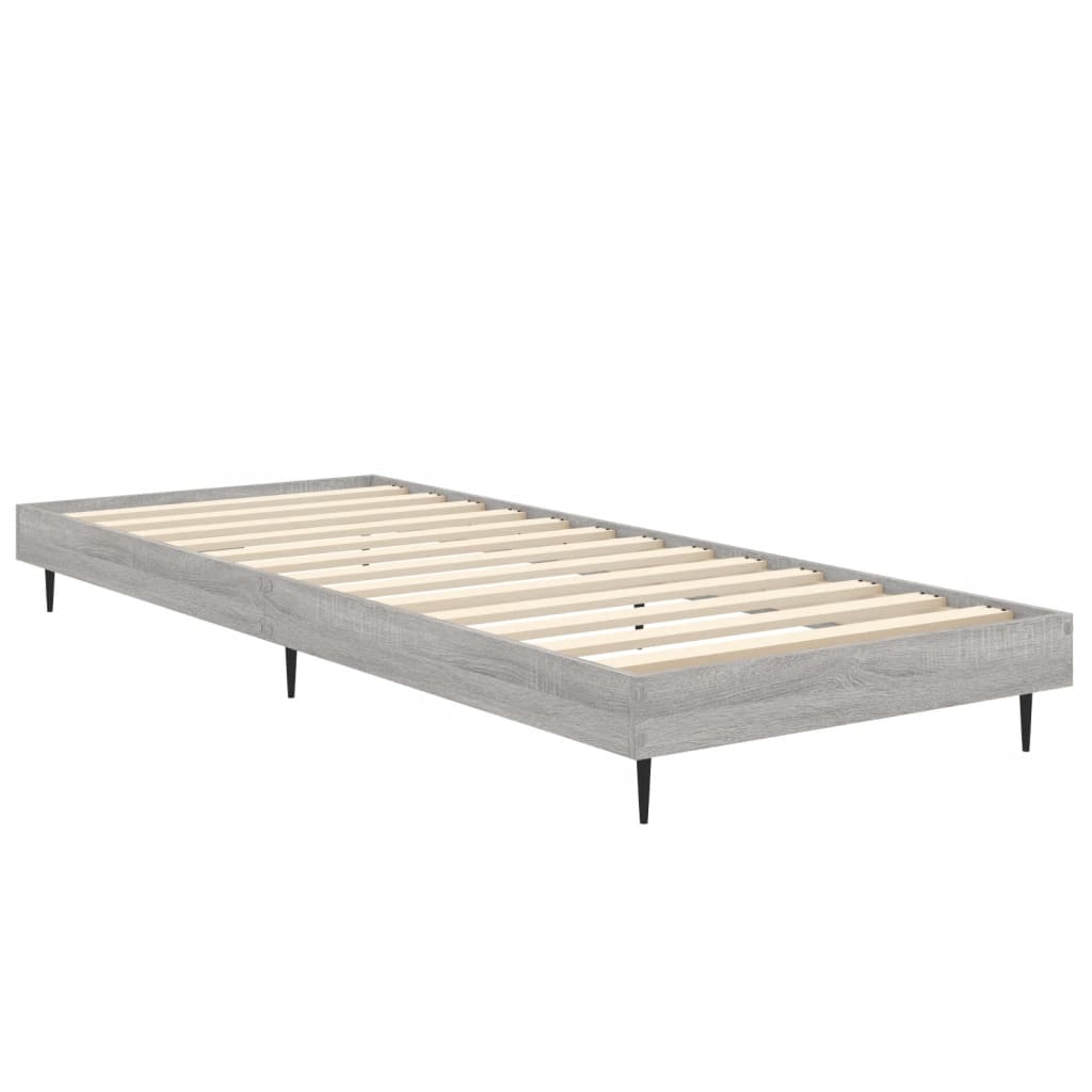 sengeramme 75x190 cm konstrueret træ grå sonoma-eg