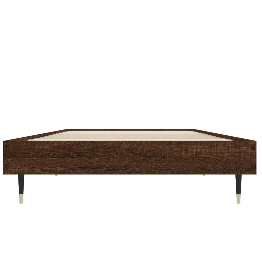 sengeramme 75x190 cm uden madras konstrueret træ brunt eg