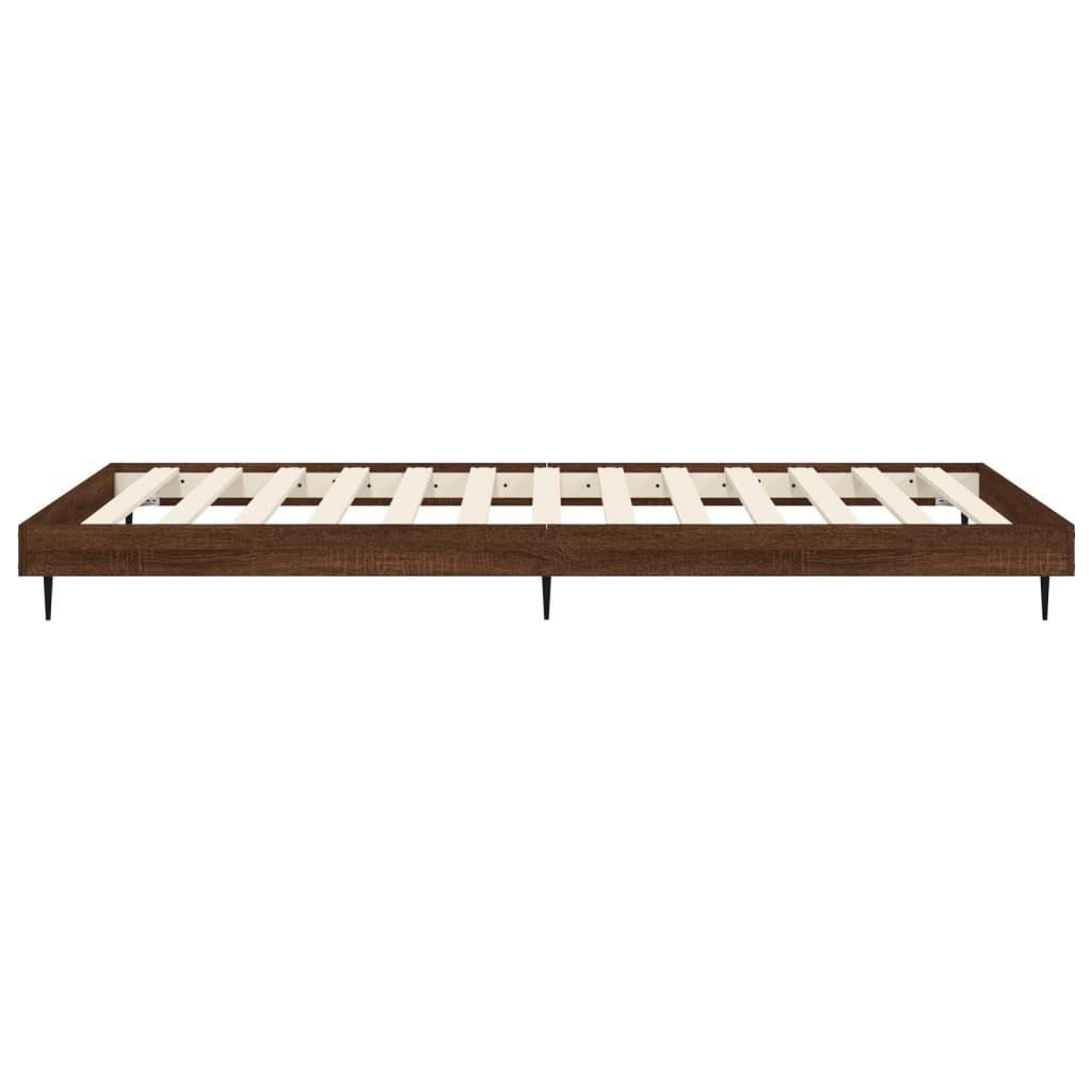sengeramme 75x190 cm uden madras konstrueret træ brunt eg