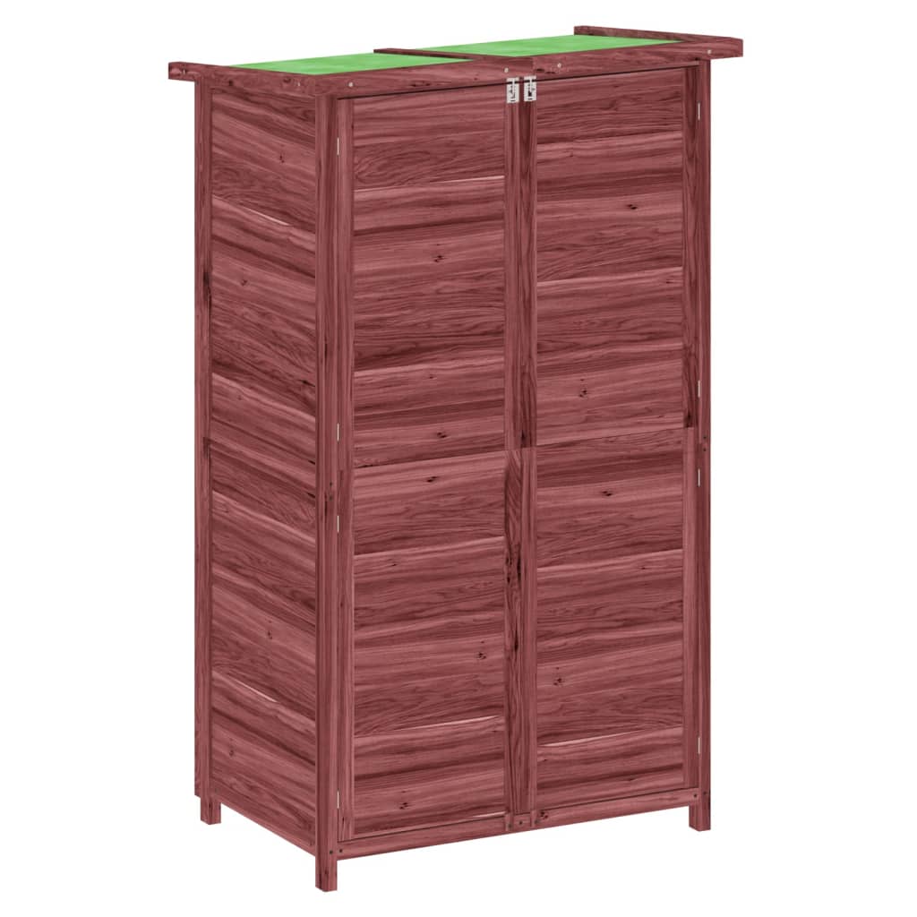 redskabsskur til haven 83x57x140 cm massivt fyrretræ mokkafarve