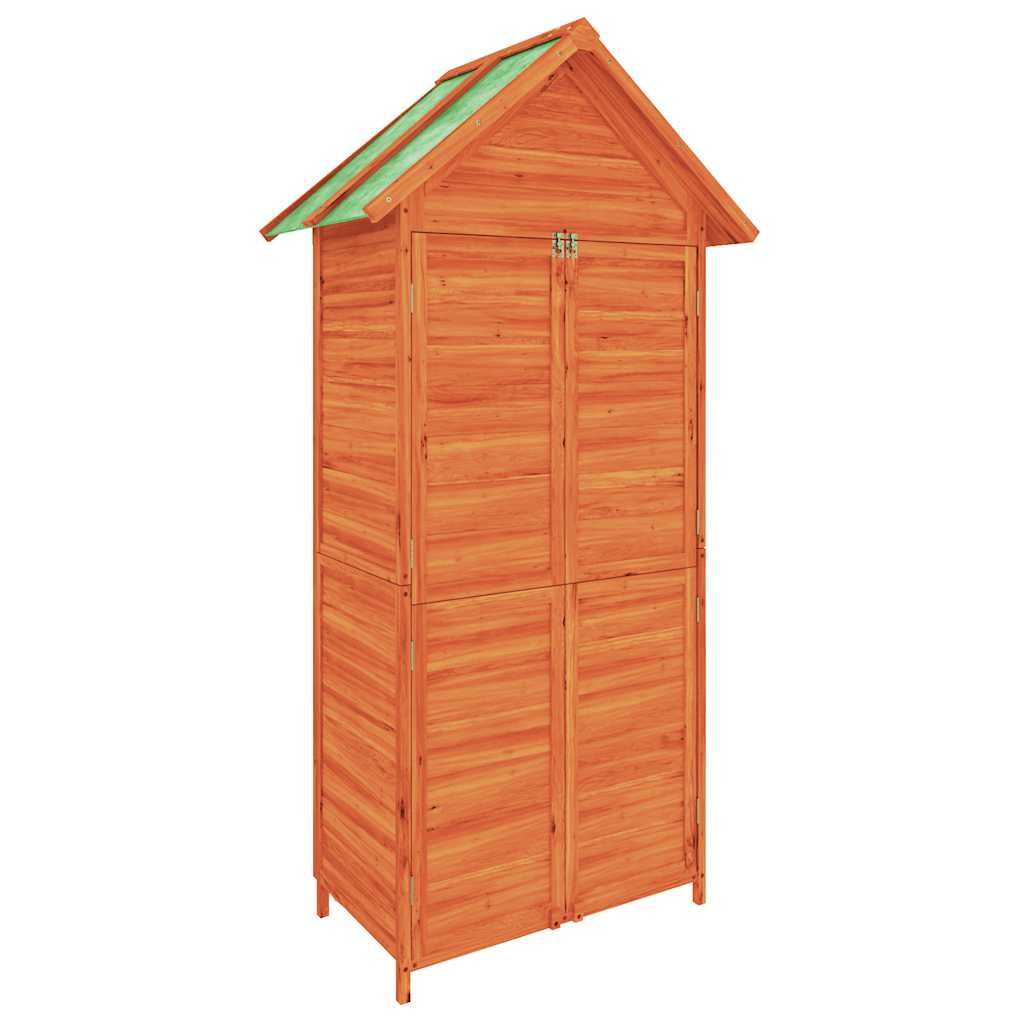redskabsskur til haven 89x52,5x175 cm massivt fyrretræ brun