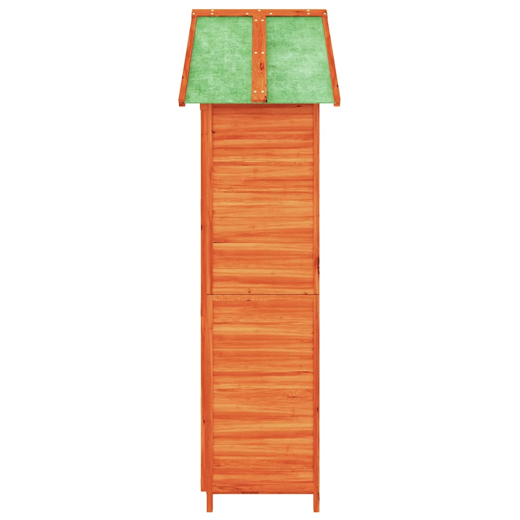 redskabsskur til haven 89x52,5x175 cm massivt fyrretræ brun