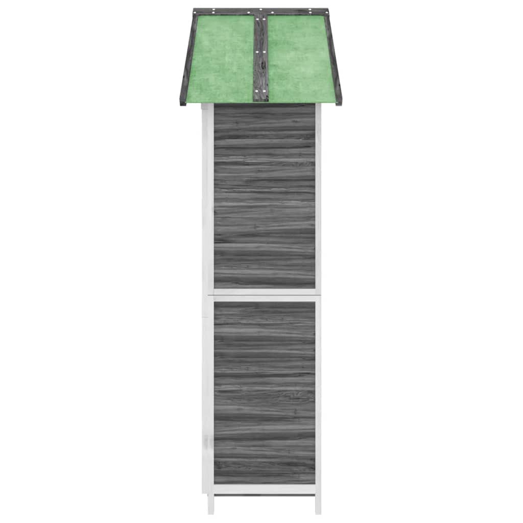 redskabsskur til haven 89x52,5x175 cm massivt fyrretræ grå