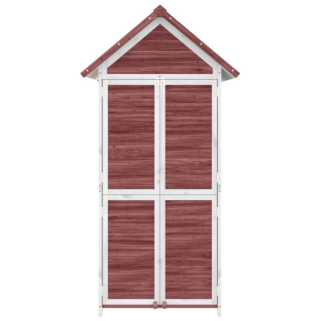 redskabsskur til haven 89x52,5x175 cm massivt fyrretræ mokka