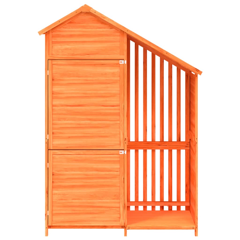 redskabsskur til haven 120x53,5x170 cm massivt fyrretræ brun
