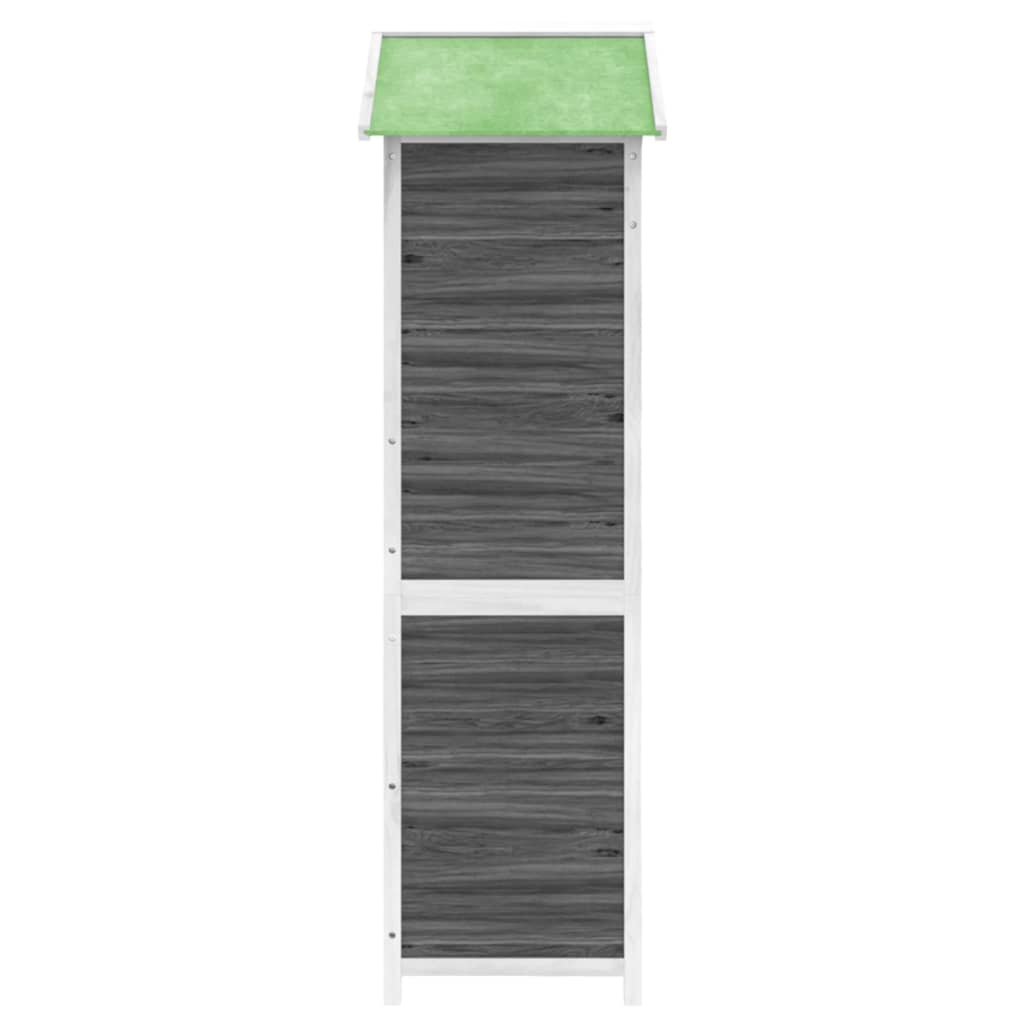 redskabsskur til haven 120x53,5x170 cm massivt fyrretræ grå