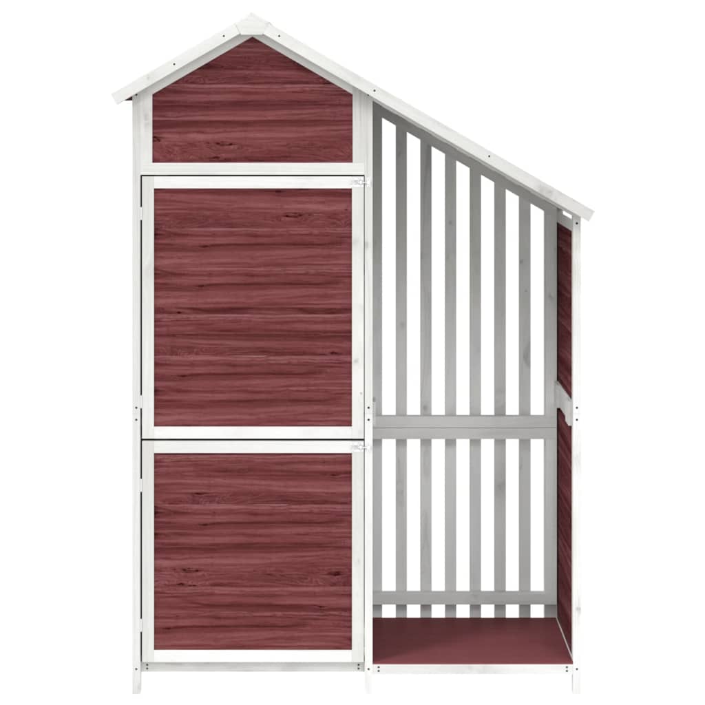 redskabsskur 120x53,5x170 cm massivt fyrretræ mokkafarvet